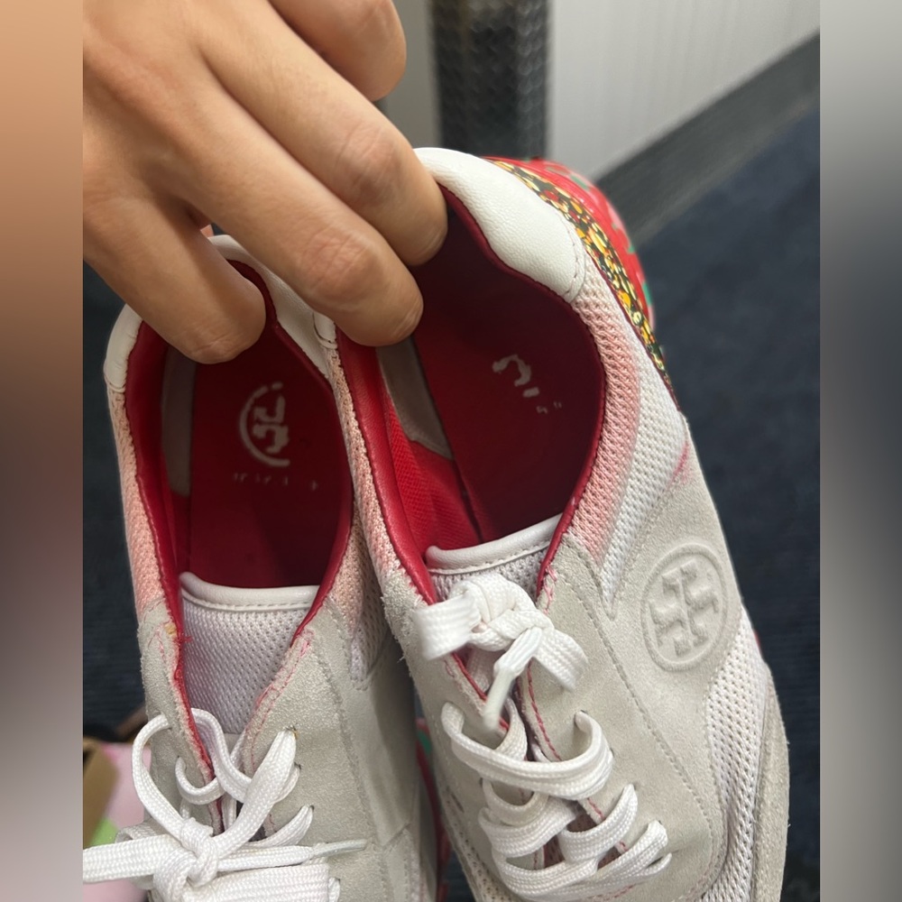 Tory Burch White and Pink Mesh Sneakers - Picture 6 of 6